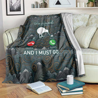 New Zealand is Calling and I Must Go Blanket Kiwi Bird Silhouette TS04 Multicolor - Polynesian Pride
