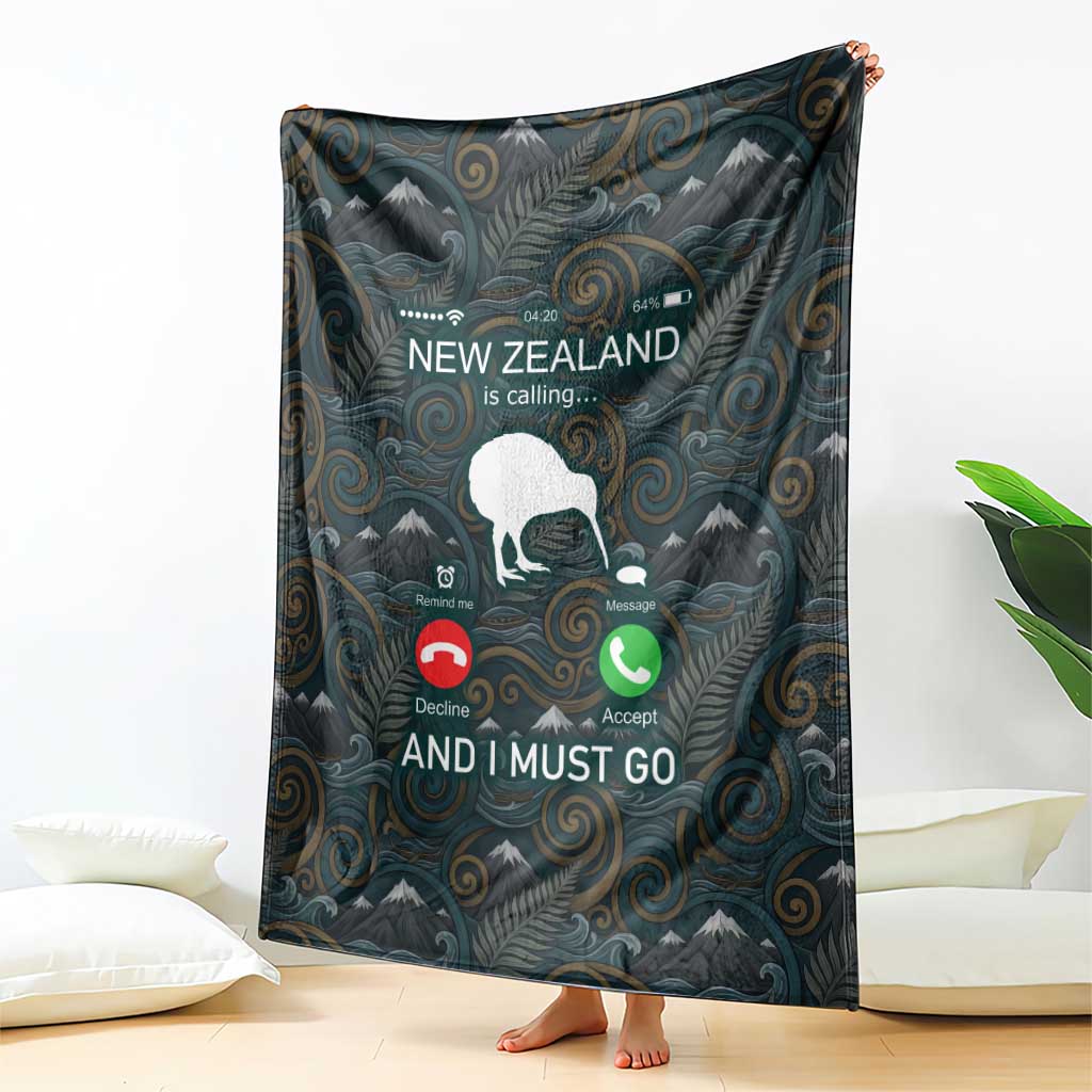 New Zealand is Calling and I Must Go Blanket Kiwi Bird Silhouette TS04 - Polynesian Pride