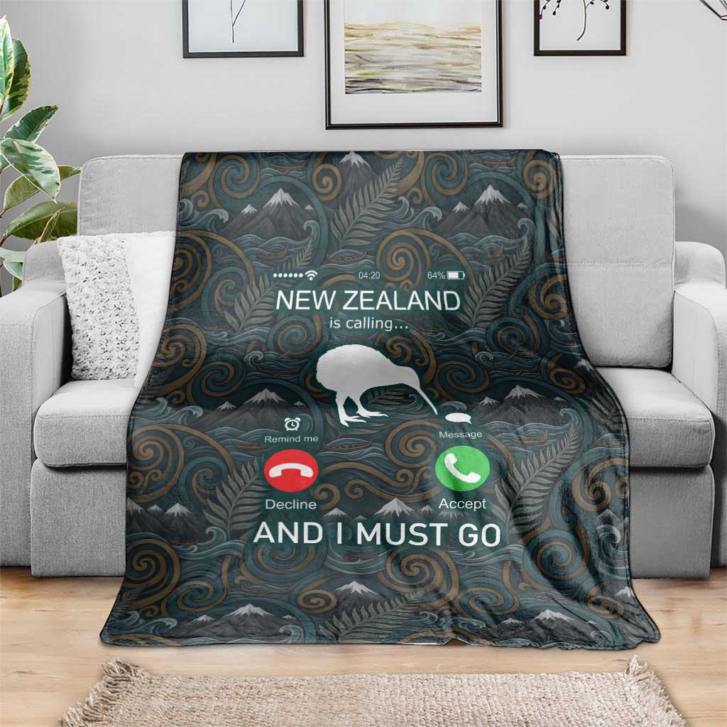New Zealand is Calling and I Must Go Blanket Kiwi Bird Silhouette TS04 - Polynesian Pride