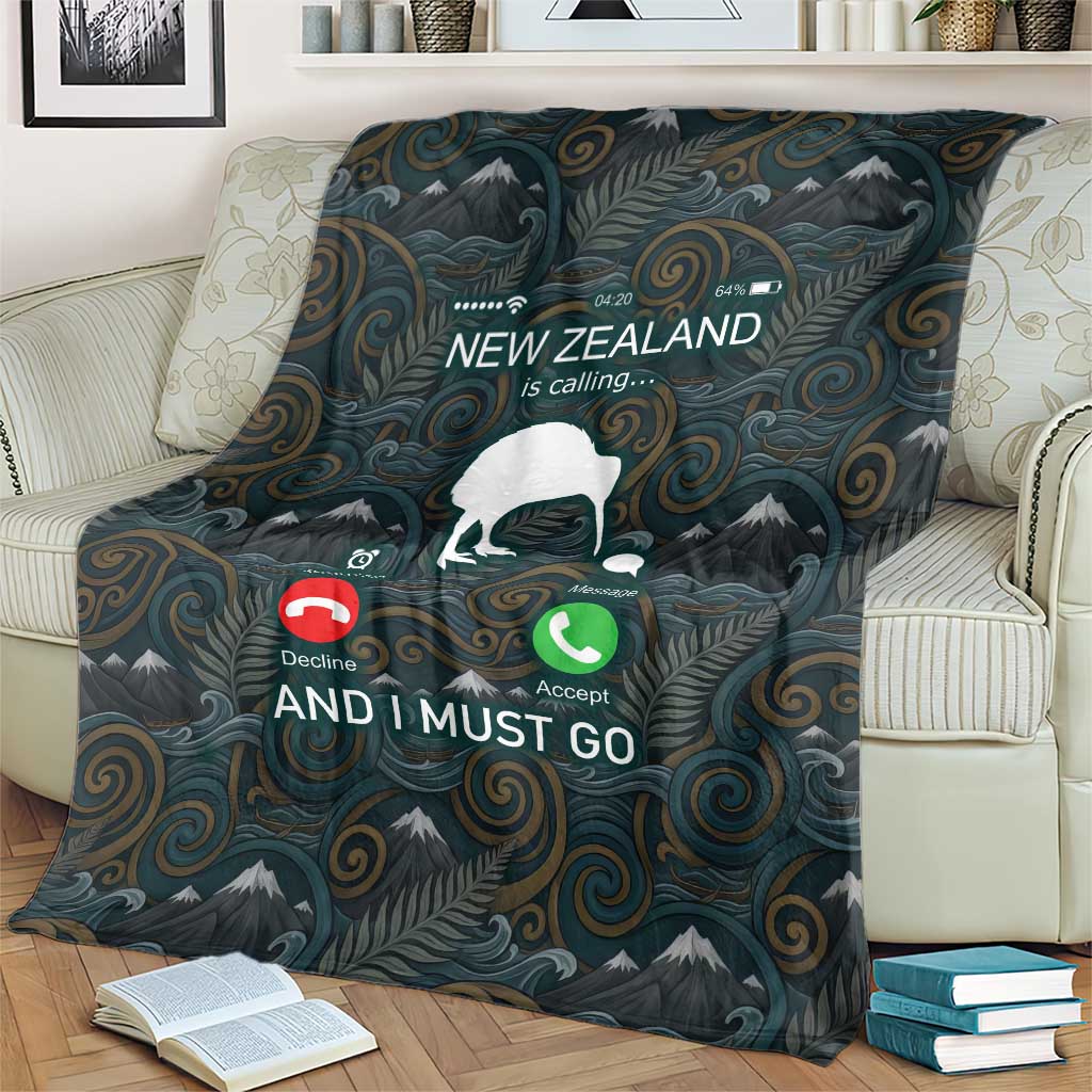 New Zealand is Calling and I Must Go Blanket Kiwi Bird Silhouette TS04 - Polynesian Pride