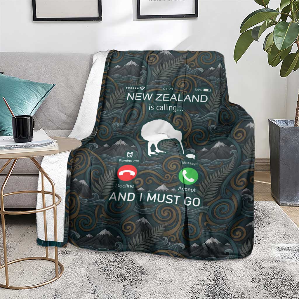 New Zealand is Calling and I Must Go Blanket Kiwi Bird Silhouette TS04 - Polynesian Pride