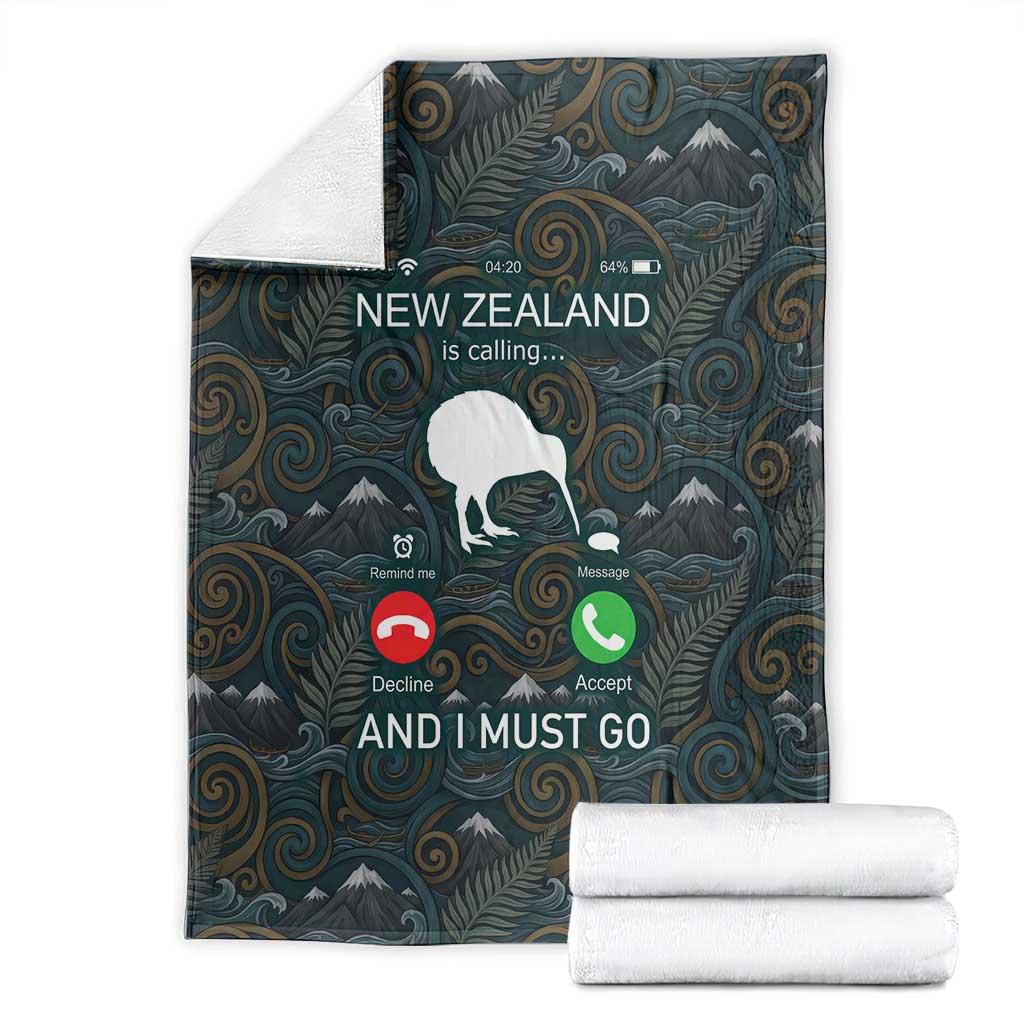 New Zealand is Calling and I Must Go Blanket Kiwi Bird Silhouette TS04 - Polynesian Pride