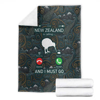 New Zealand is Calling and I Must Go Blanket Kiwi Bird Silhouette TS04 - Polynesian Pride