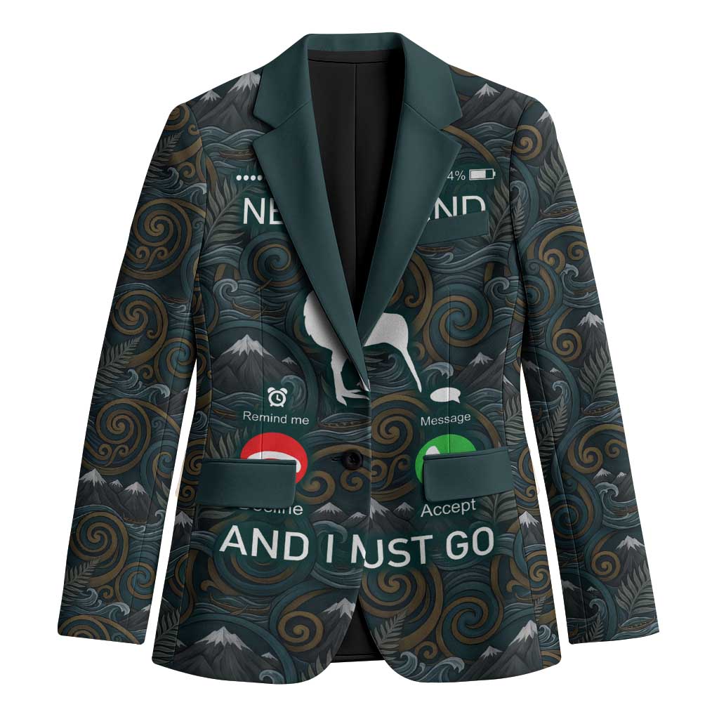 New Zealand is Calling and I Must Go Blazer Kiwi Bird Silhouette TS04 Unisex Multicolor - Polynesian Pride
