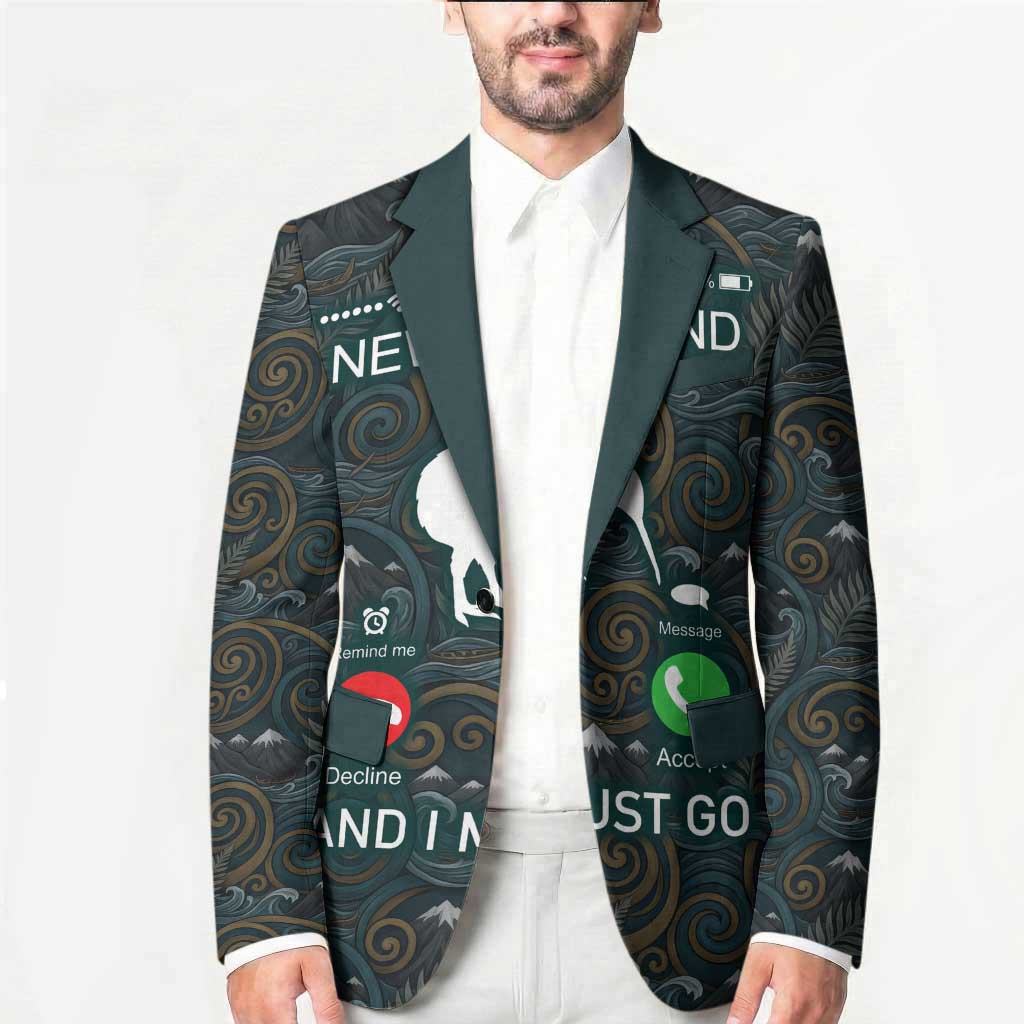 New Zealand is Calling and I Must Go Blazer Kiwi Bird Silhouette TS04 - Polynesian Pride