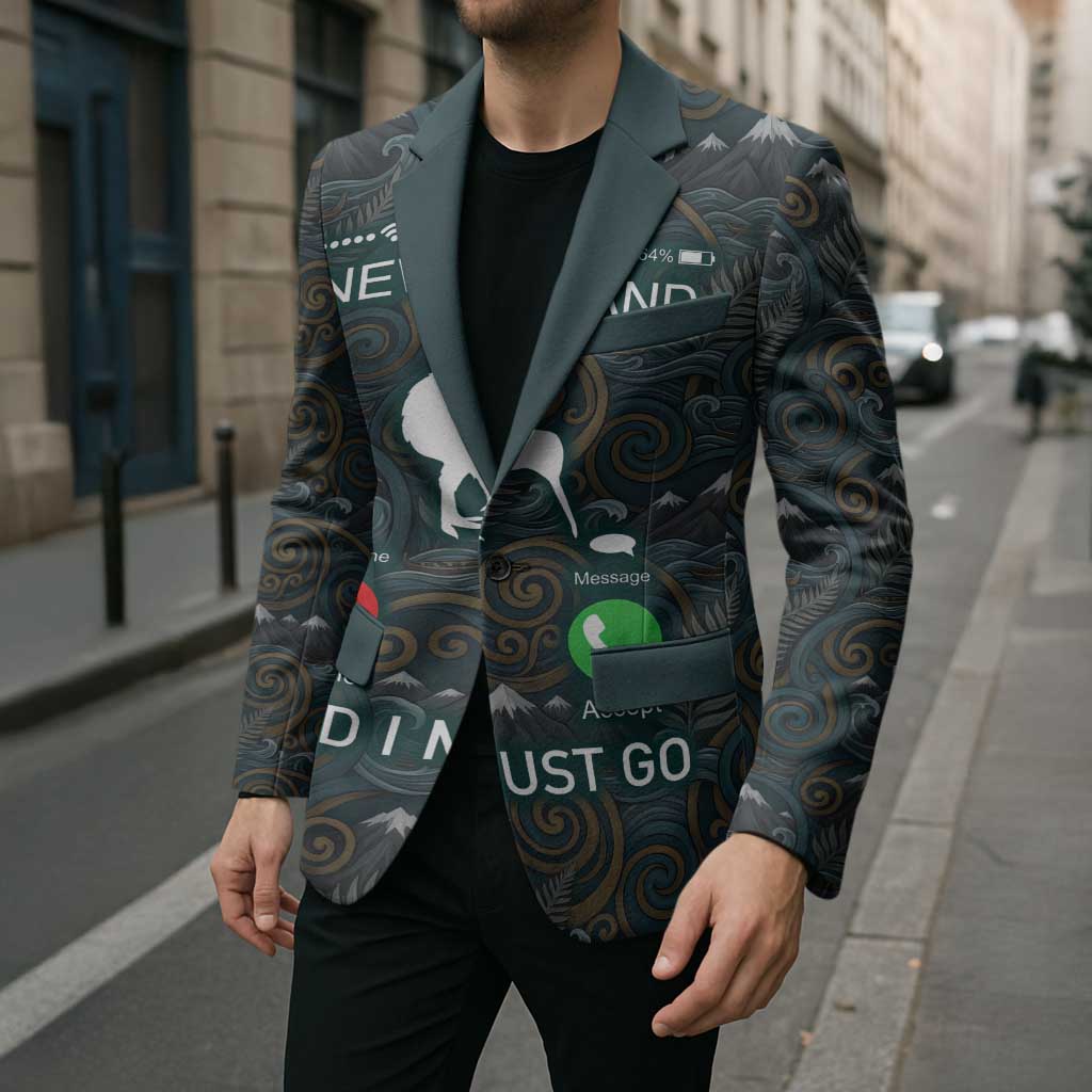 New Zealand is Calling and I Must Go Blazer Kiwi Bird Silhouette TS04 - Polynesian Pride