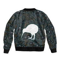 New Zealand is Calling and I Must Go Bomber Jacket Kiwi Bird Silhouette
