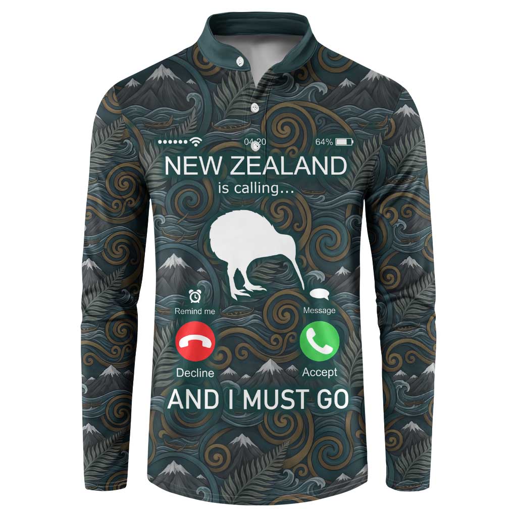 New Zealand is Calling and I Must Go Button Sweatshirt Kiwi Bird Silhouette TS04 Multicolor - Polynesian Pride