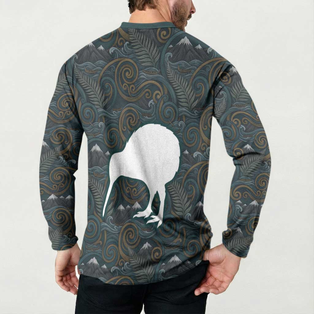 New Zealand is Calling and I Must Go Button Sweatshirt Kiwi Bird Silhouette TS04 - Polynesian Pride