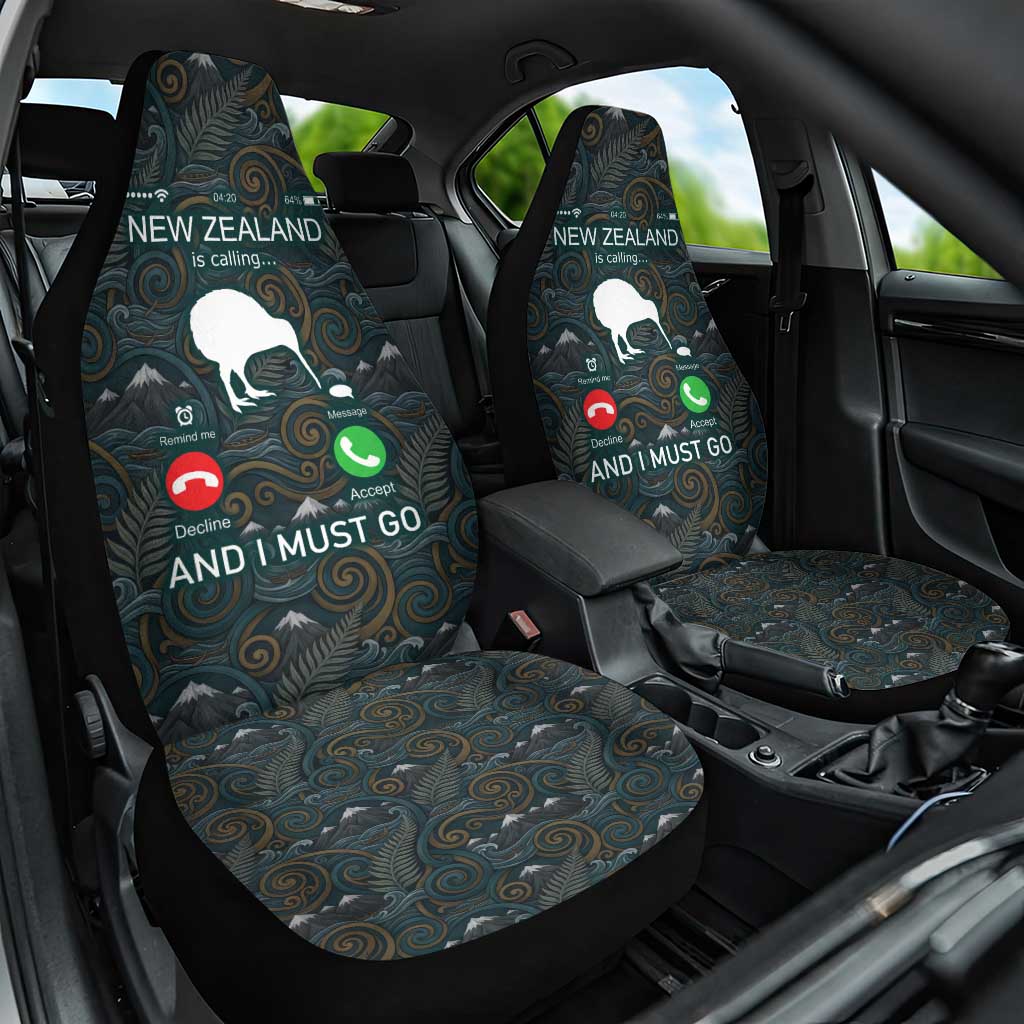 New Zealand is Calling and I Must Go Car Seat Cover Kiwi Bird Silhouette TS04 One Size Multicolor - Polynesian Pride