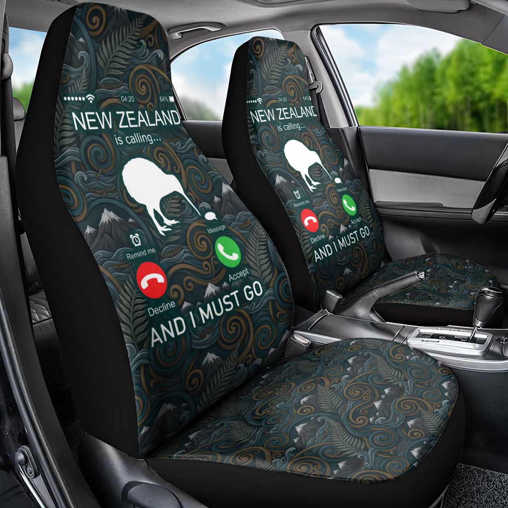 New Zealand is Calling and I Must Go Car Seat Cover Kiwi Bird Silhouette TS04 - Polynesian Pride