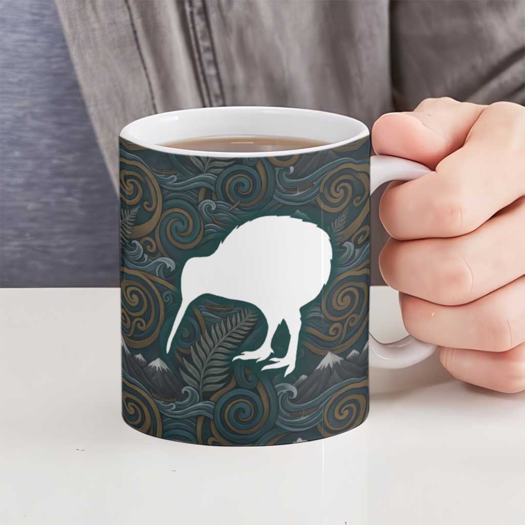 New Zealand is Calling and I Must Go Ceramic Mug Kiwi Bird Silhouette