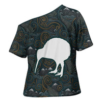 New Zealand is Calling and I Must Go Cross Shoulder Shirt Kiwi Bird Silhouette