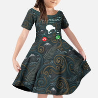 New Zealand is Calling and I Must Go Family Matching Mermaid Dress and Hawaiian Shirt Kiwi Bird Silhouette
