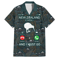 New Zealand is Calling and I Must Go Family Matching Off Shoulder Short Dress and Hawaiian Shirt Kiwi Bird Silhouette