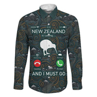 New Zealand is Calling and I Must Go Family Matching Off Shoulder Short Dress and Hawaiian Shirt Kiwi Bird Silhouette