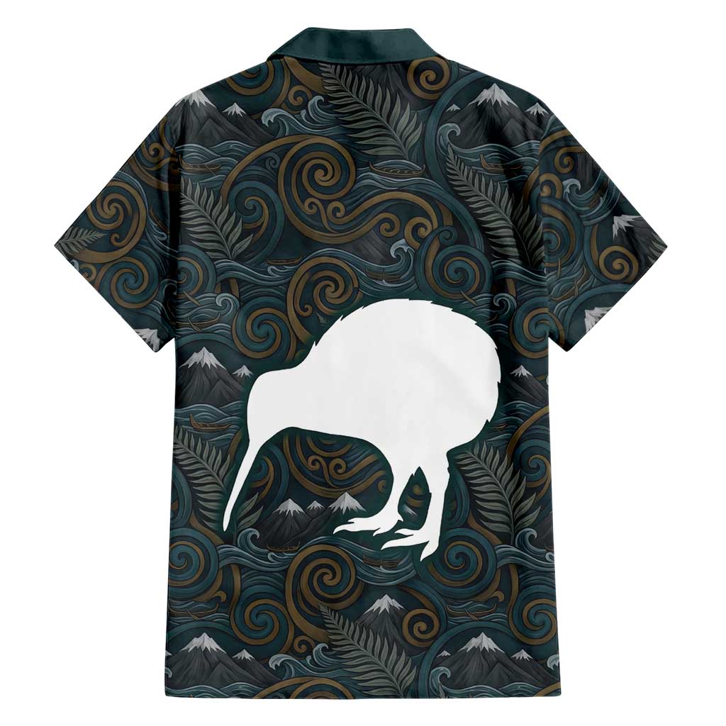 New Zealand is Calling and I Must Go Family Matching Summer Maxi Dress and Hawaiian Shirt Kiwi Bird Silhouette TS04 - Polynesian Pride