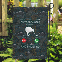 New Zealand is Calling and I Must Go Garden Flag Kiwi Bird Silhouette TS04 Garden Flag Multicolor - Polynesian Pride