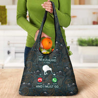 New Zealand is Calling and I Must Go Grocery Bag Kiwi Bird Silhouette TS04 - Polynesian Pride