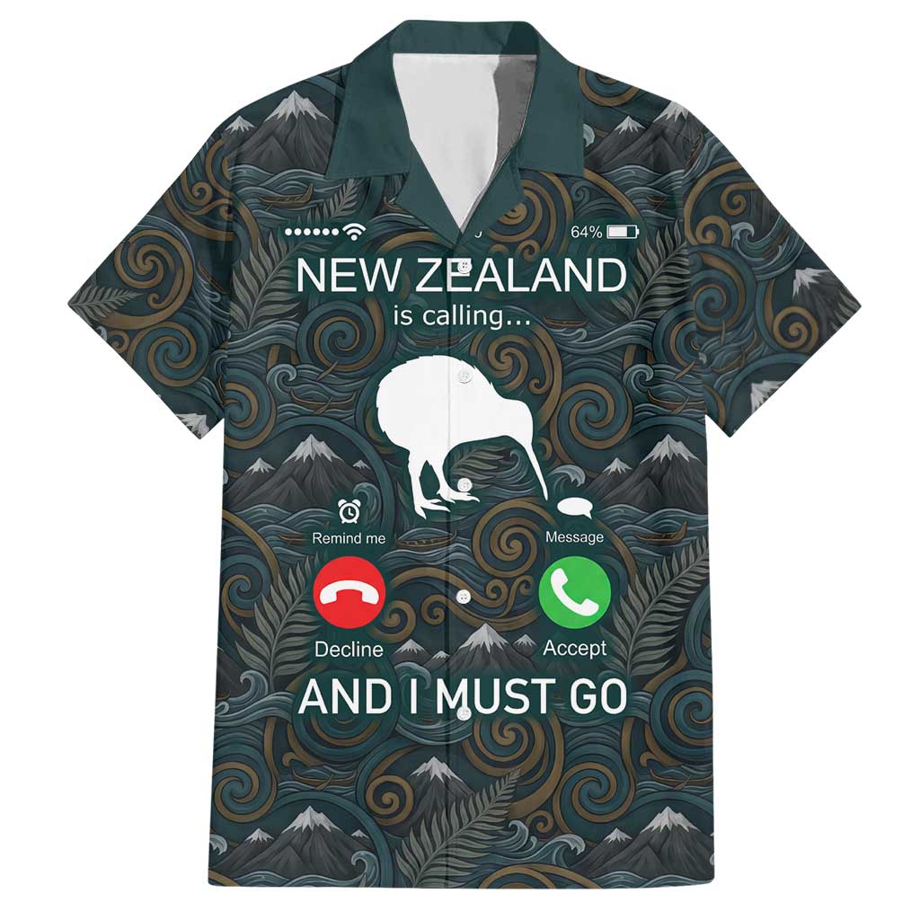 New Zealand is Calling and I Must Go Hawaiian Shirt Kiwi Bird Silhouette TS04 Multicolor - Polynesian Pride