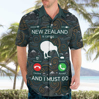 New Zealand is Calling and I Must Go Hawaiian Shirt Kiwi Bird Silhouette TS04 - Polynesian Pride
