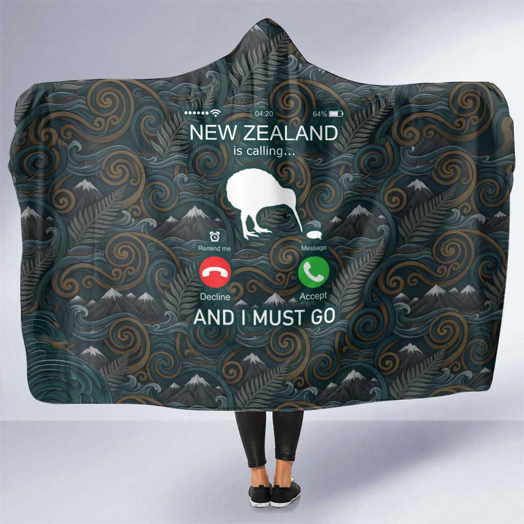 New Zealand is Calling and I Must Go Hooded Blanket Kiwi Bird Silhouette TS04 One Size Multicolor - Polynesian Pride