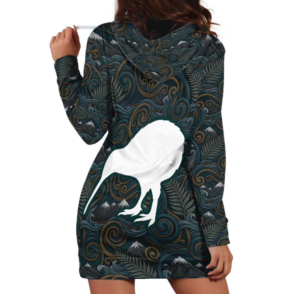 New Zealand is Calling and I Must Go Hoodie Dress Kiwi Bird Silhouette