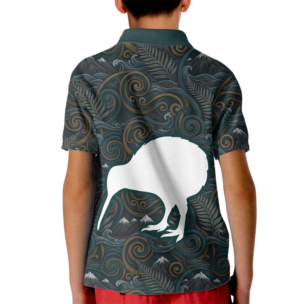 New Zealand is Calling and I Must Go Kid Polo Shirt Kiwi Bird Silhouette