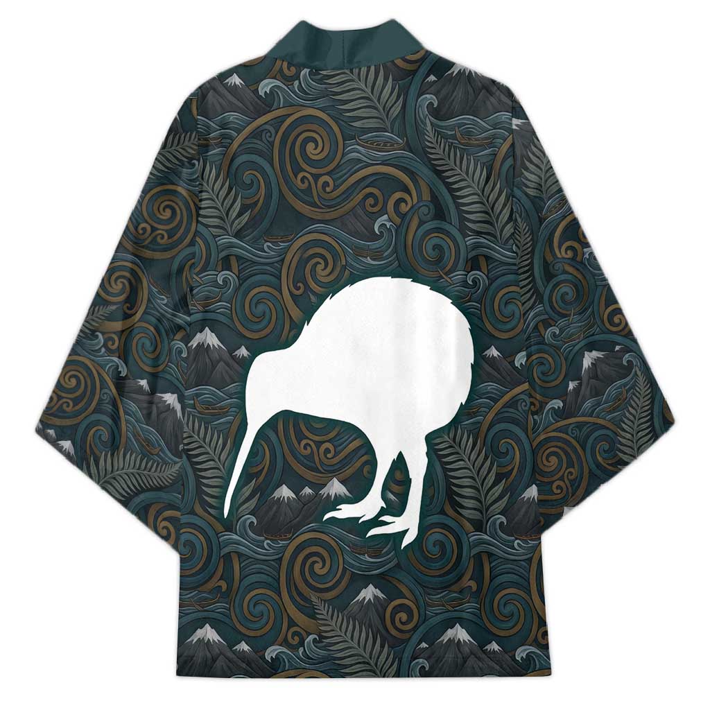 New Zealand is Calling and I Must Go Kimono Kiwi Bird Silhouette
