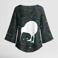 New Zealand is Calling and I Must Go Kimono Sleeve Blouse Kiwi Bird Silhouette TS04 - Polynesian Pride