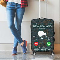 New Zealand is Calling and I Must Go Luggage Cover Kiwi Bird Silhouette TS04 - Polynesian Pride