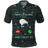 New Zealand is Calling and I Must Go Polo Shirt Kiwi Bird Silhouette TS04 Multicolor - Polynesian Pride