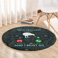 New Zealand is Calling and I Must Go Round Carpet Kiwi Bird Silhouette TS04 - Polynesian Pride