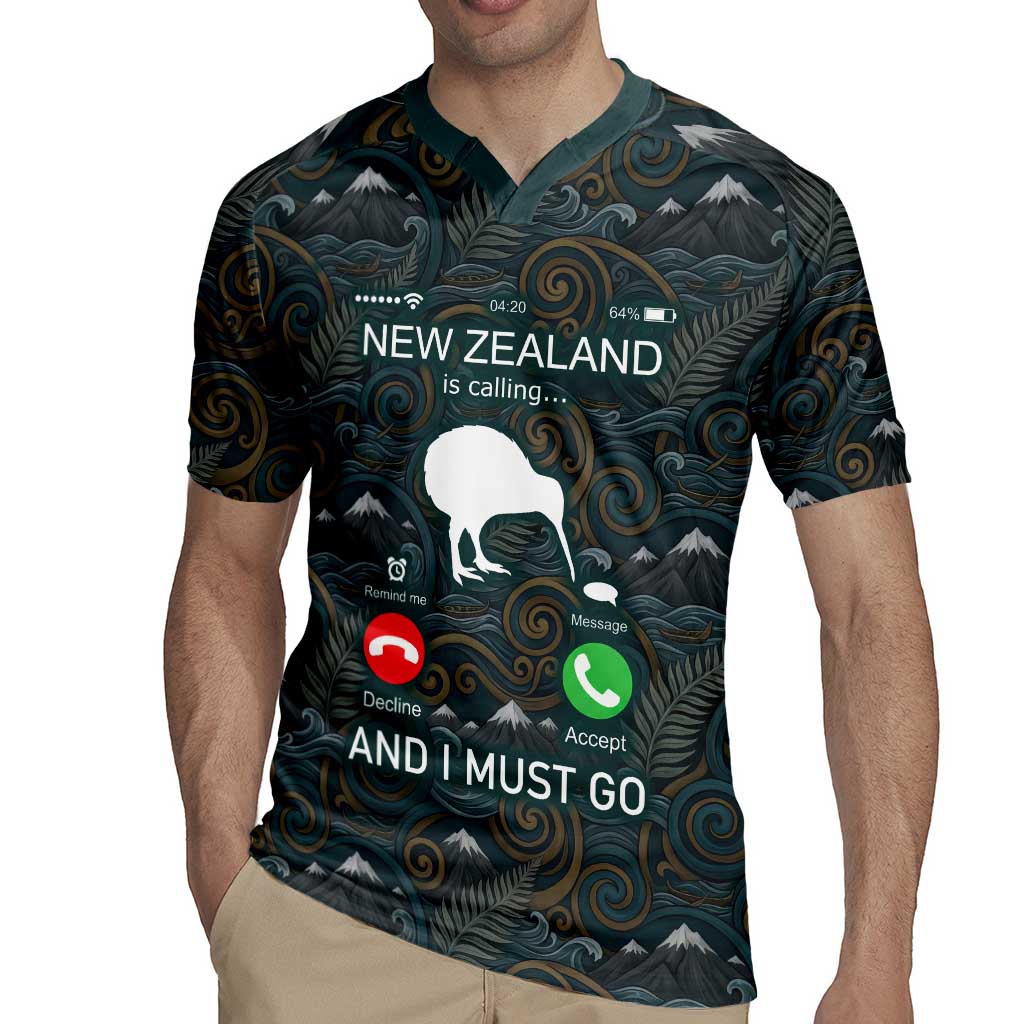 New Zealand is Calling and I Must Go Rugby Jersey Kiwi Bird Silhouette TS04 - Polynesian Pride