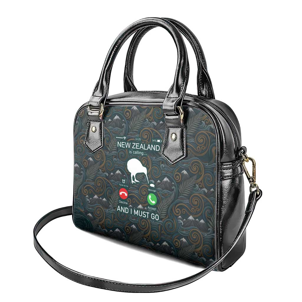 New Zealand is Calling and I Must Go Shoulder Handbag Kiwi Bird Silhouette TS04 - Polynesian Pride