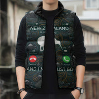New Zealand is Calling and I Must Go Sleeveless Puffer Jacket Kiwi Bird Silhouette TS04 - Polynesian Pride