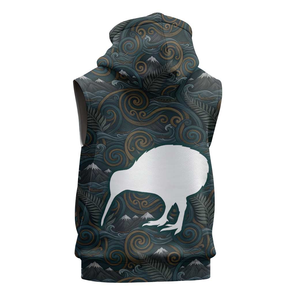 New Zealand is Calling and I Must Go Sleeveless Zip Hoodie Kiwi Bird Silhouette TS04 - Polynesian Pride