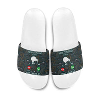 New Zealand is Calling and I Must Go Slide Sandals Kiwi Bird Silhouette TS04 Multicolor - Polynesian Pride
