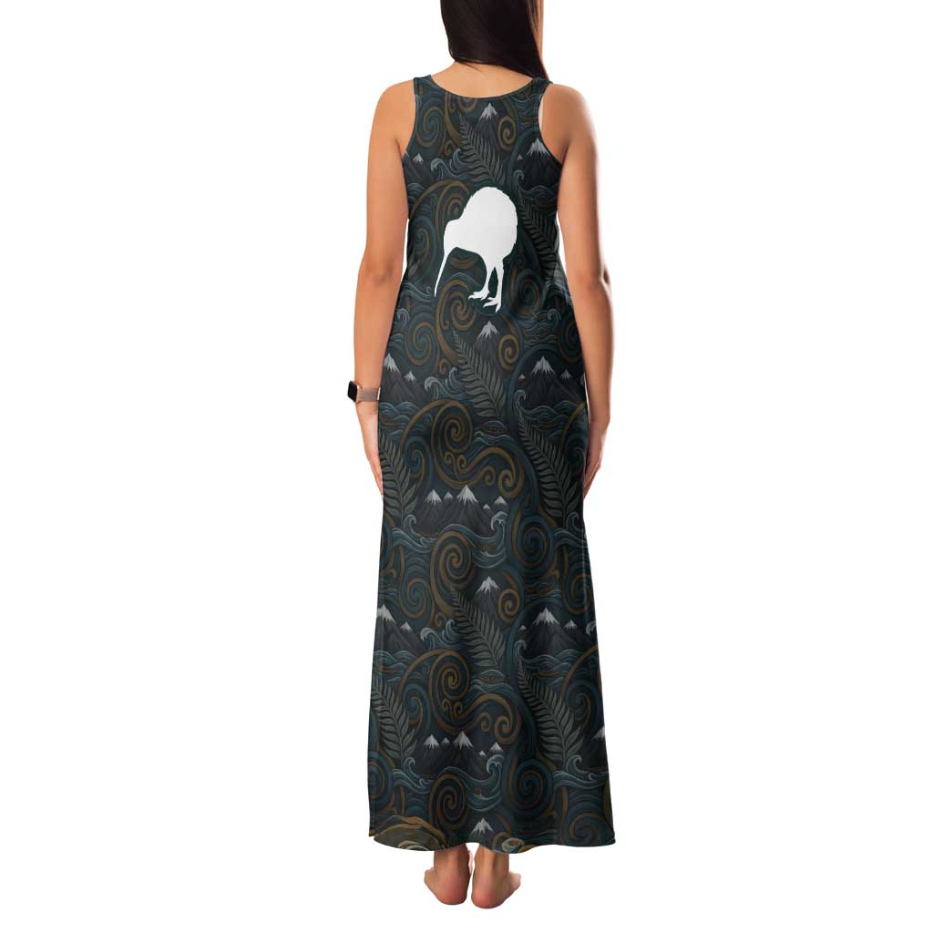 New Zealand is Calling and I Must Go Tank Maxi Dress Kiwi Bird Silhouette