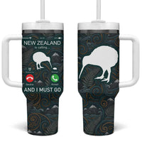 New Zealand is Calling and I Must Go Tumbler With Handle Kiwi Bird Silhouette TS04 One Size: 40 oz Multicolor - Polynesian Pride