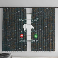 New Zealand is Calling and I Must Go Window Curtain Kiwi Bird Silhouette TS04 With Hooks Multicolor - Polynesian Pride