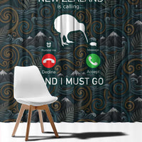 New Zealand is Calling and I Must Go Window Curtain Kiwi Bird Silhouette TS04 - Polynesian Pride