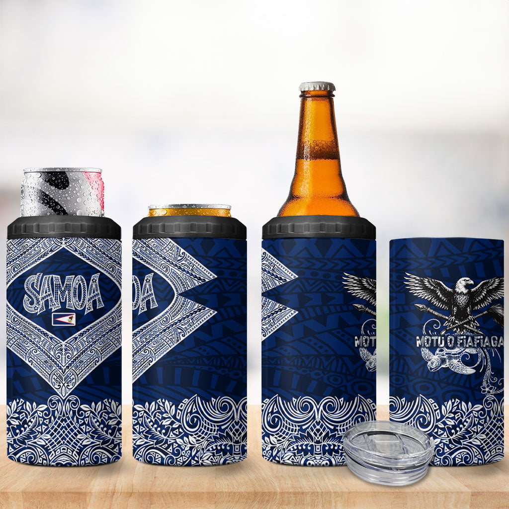 American Samoa Eagle 4 in 1 Can Cooler Tumbler Sea Turtle Traditional Polynesian Tribal Tattoo TS04 - Polynesian Pride