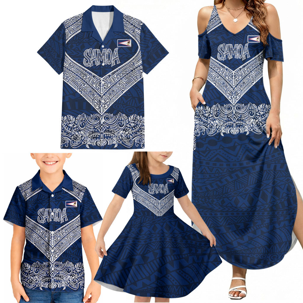 American Samoa Eagle Family Matching Summer Maxi Dress and Hawaiian Shirt Sea Turtle Traditional Polynesian Tribal Tattoo TS04 - Polynesian Pride