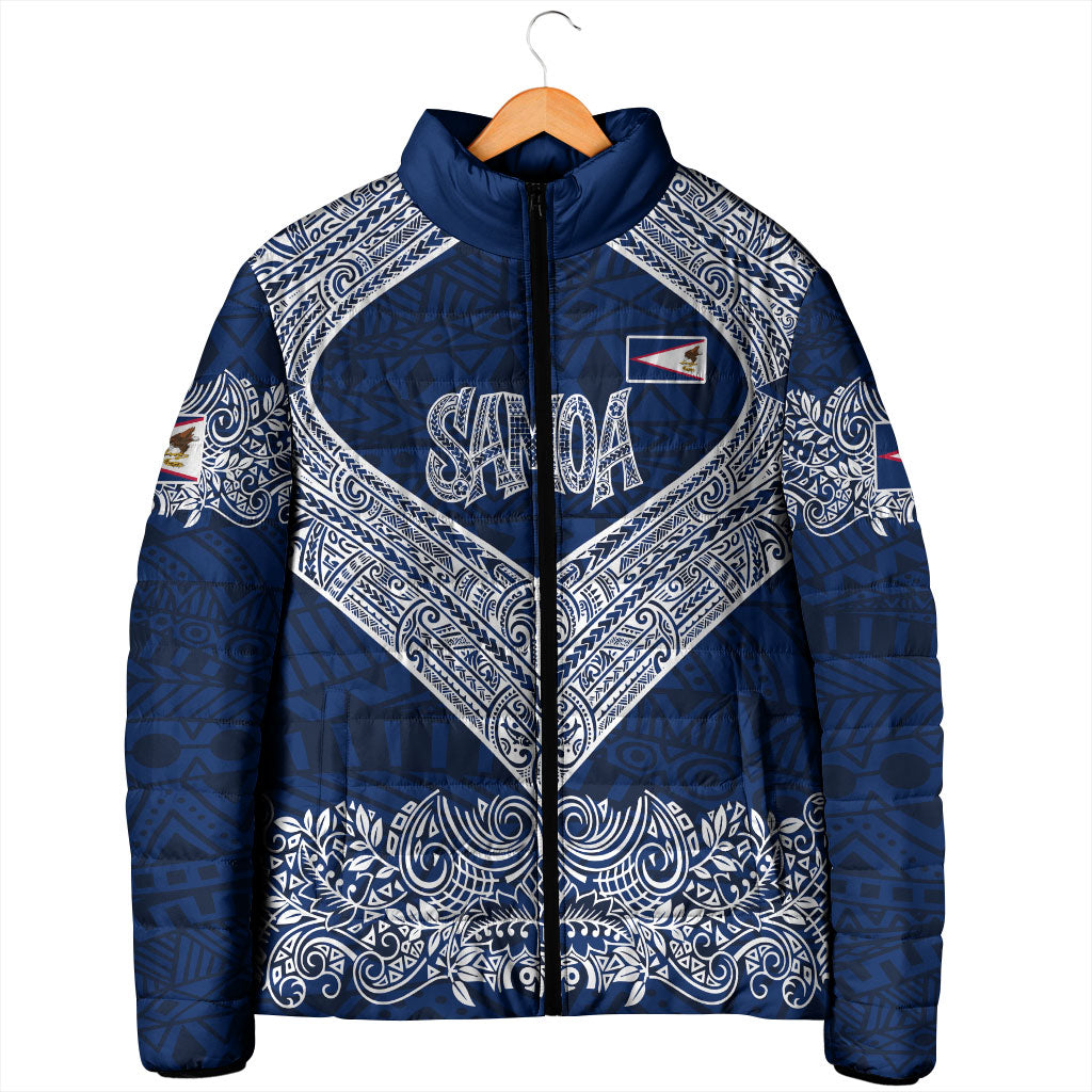 American Samoa Eagle Padded Jacket Sea Turtle Traditional Polynesian Tribal Tattoo