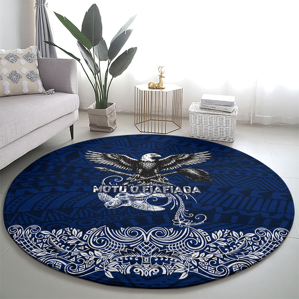 American Samoa Eagle Round Carpet Sea Turtle Traditional Polynesian Tribal Tattoo TS04 - Polynesian Pride