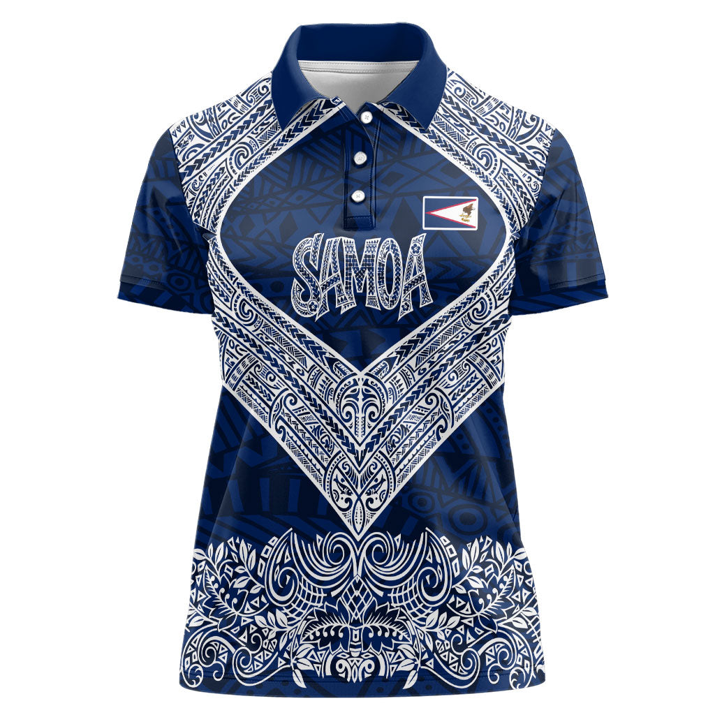 American Samoa Eagle Women Polo Shirt Sea Turtle Traditional Polynesian Tribal Tattoo