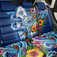American Samoa Pago Pago Back Car Seat Cover Sea Turtle And Fruit Bat - Tropical Hibiscus Flowers Polynesian TS04 - Polynesian Pride