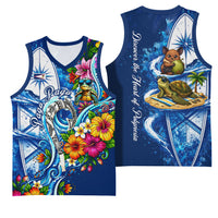 American Samoa Pago Pago Basketball Jersey Sea Turtle And Fruit Bat - Tropical Hibiscus Flowers Polynesian TS04 - Polynesian Pride