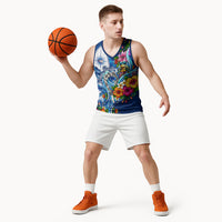 American Samoa Pago Pago Basketball Jersey Sea Turtle And Fruit Bat - Tropical Hibiscus Flowers Polynesian TS04 - Polynesian Pride